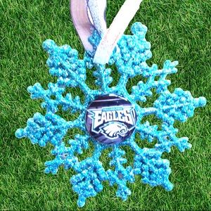 Philadelphia EAGLES Handmade Football Snowflake *NEW*